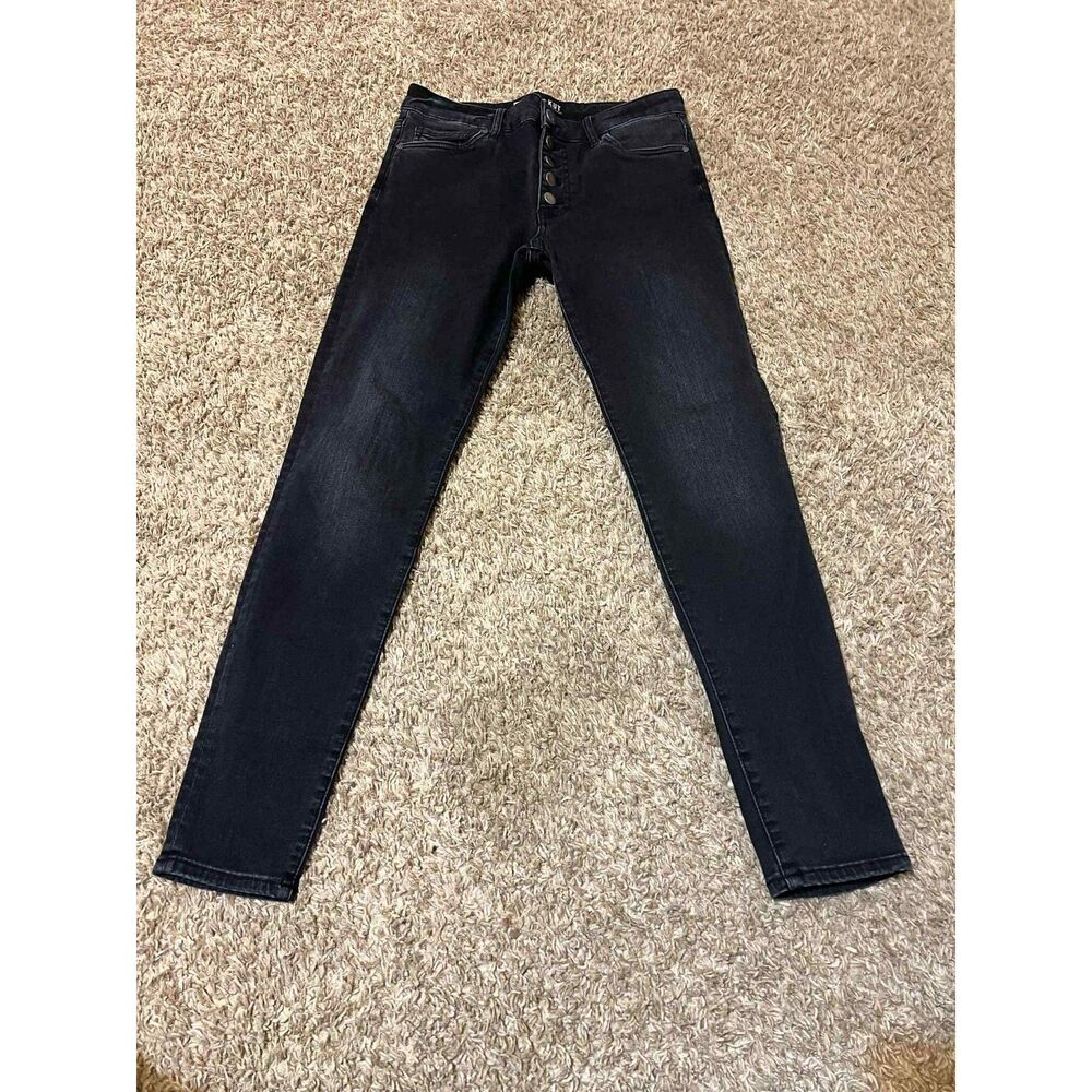 Women's Kut High Rise Skinny Ankle Black Button Fly Jeans Size 6